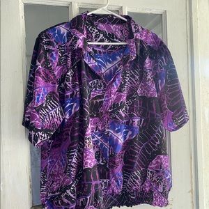 Purple printed pullover